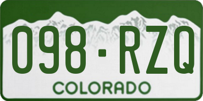 CO license plate 098RZQ