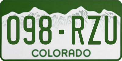 CO license plate 098RZU