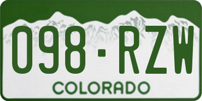 CO license plate 098RZW