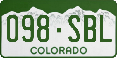 CO license plate 098SBL