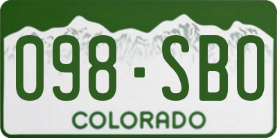 CO license plate 098SBO