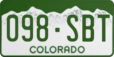 CO license plate 098SBT