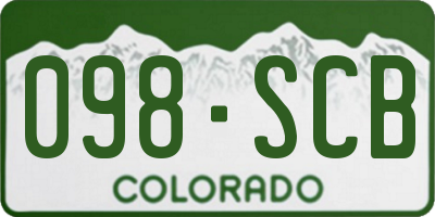CO license plate 098SCB