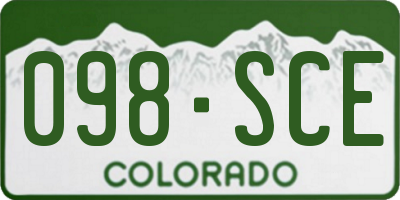 CO license plate 098SCE