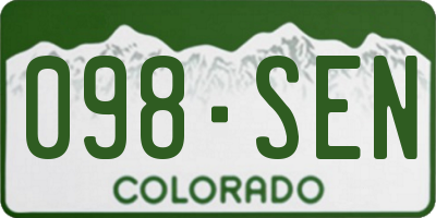 CO license plate 098SEN