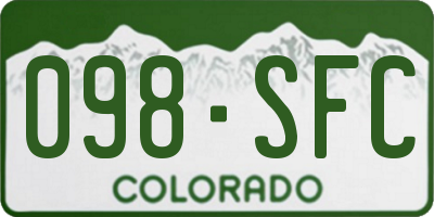 CO license plate 098SFC