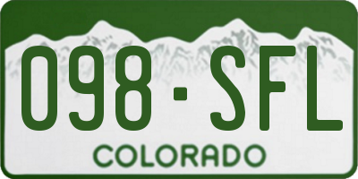 CO license plate 098SFL