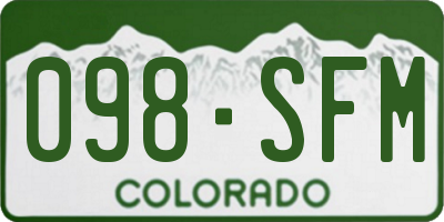 CO license plate 098SFM
