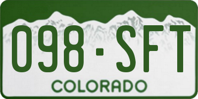 CO license plate 098SFT