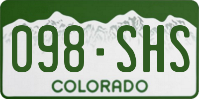 CO license plate 098SHS
