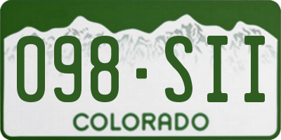 CO license plate 098SII