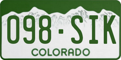 CO license plate 098SIK