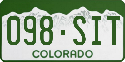 CO license plate 098SIT