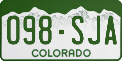 CO license plate 098SJA