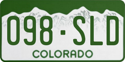 CO license plate 098SLD