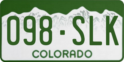 CO license plate 098SLK