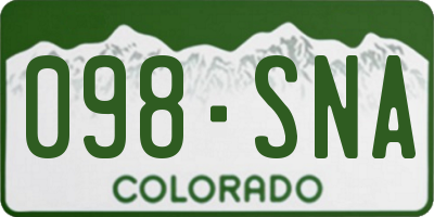 CO license plate 098SNA