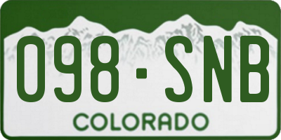 CO license plate 098SNB