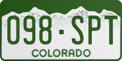 CO license plate 098SPT