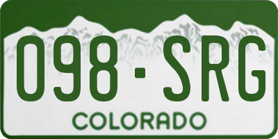 CO license plate 098SRG