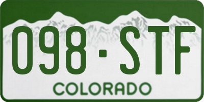 CO license plate 098STF