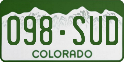 CO license plate 098SUD