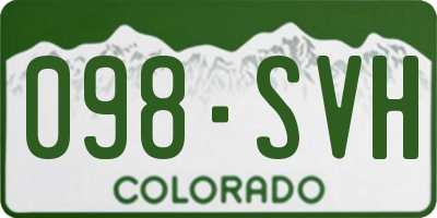 CO license plate 098SVH