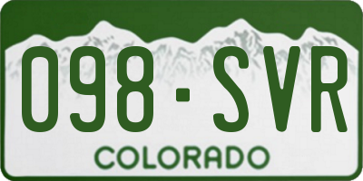 CO license plate 098SVR