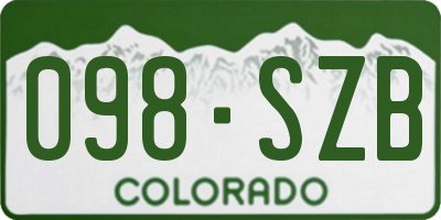 CO license plate 098SZB