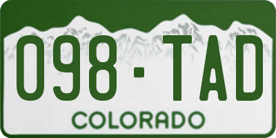 CO license plate 098TAD
