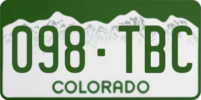 CO license plate 098TBC