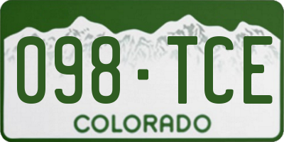 CO license plate 098TCE