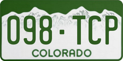 CO license plate 098TCP