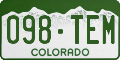 CO license plate 098TEM