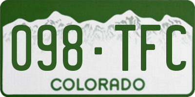 CO license plate 098TFC