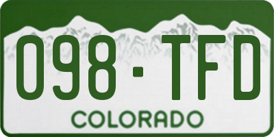 CO license plate 098TFD