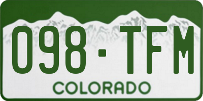 CO license plate 098TFM