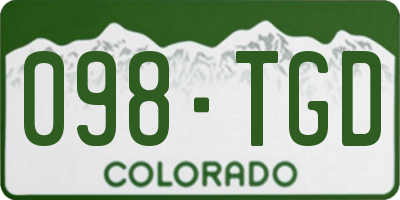 CO license plate 098TGD