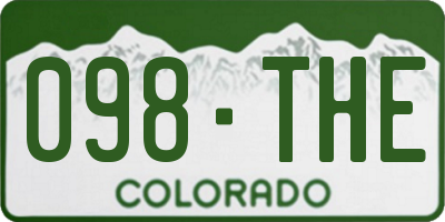 CO license plate 098THE