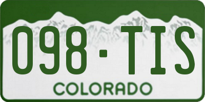 CO license plate 098TIS