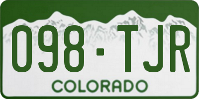 CO license plate 098TJR