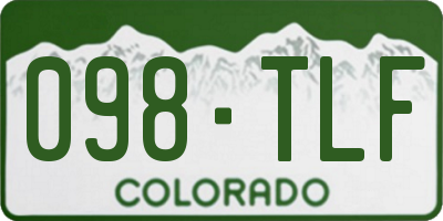 CO license plate 098TLF