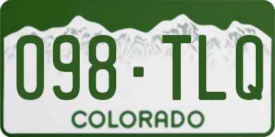 CO license plate 098TLQ