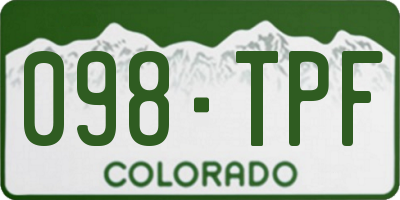 CO license plate 098TPF