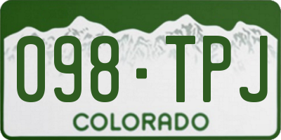 CO license plate 098TPJ