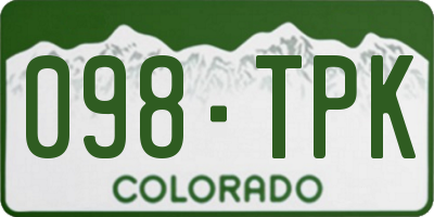CO license plate 098TPK