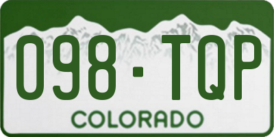 CO license plate 098TQP