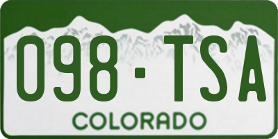 CO license plate 098TSA