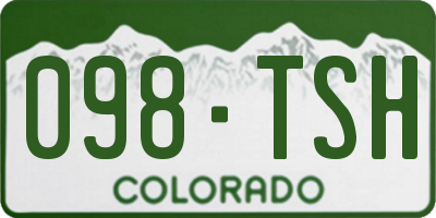 CO license plate 098TSH