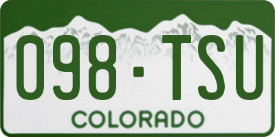 CO license plate 098TSU